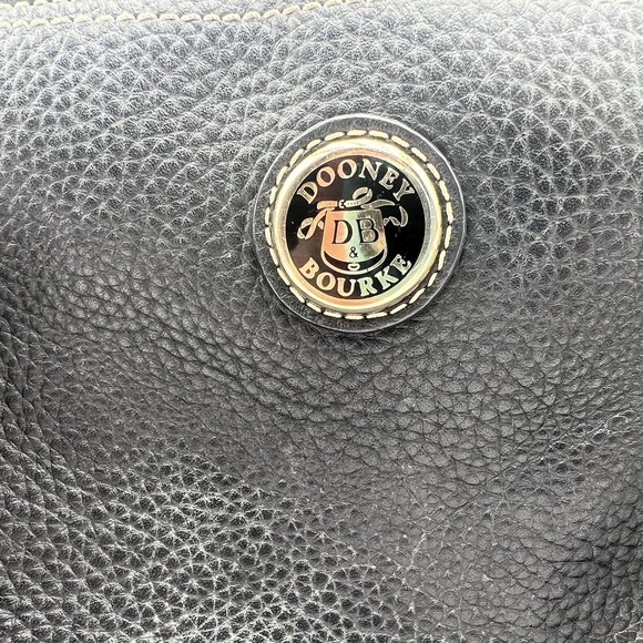 Vintage Dooney & Bourke Black Large Leather Double Handle Zipper Shoulder Bag - Picture 9 of 9